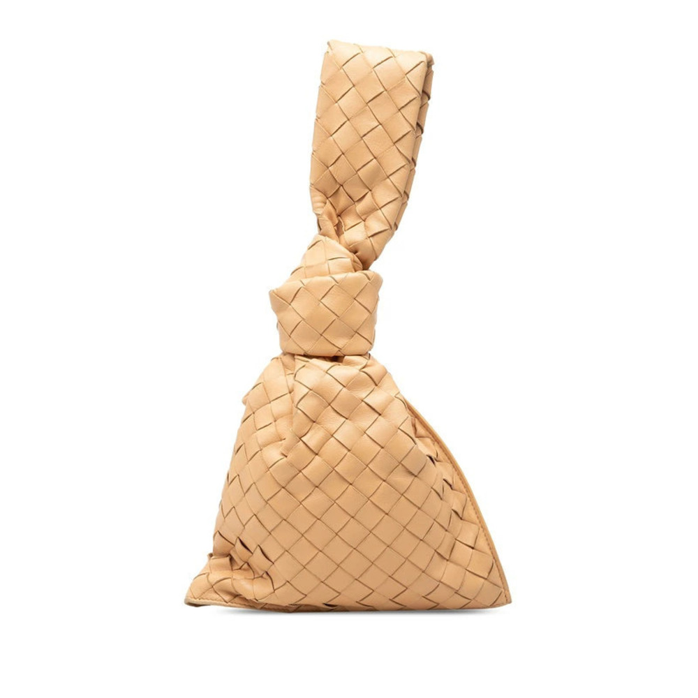 Bottega Veneta Intrecciato The Twist Handbag Beige Cream Leather Bottega Veneta